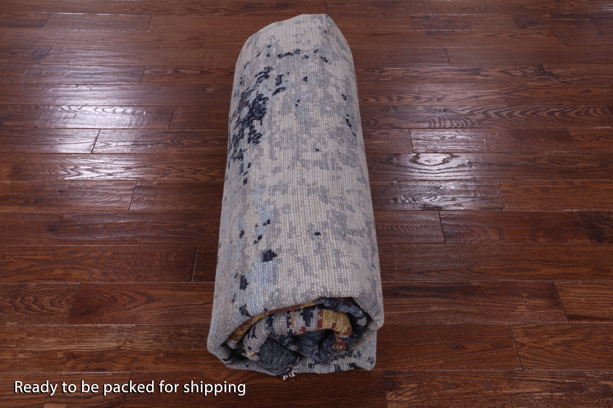 Abstract Modern Hand Knotted Wool Rug - 9' 3" X 11' 6" - Golden Nile