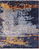 Abstract Modern Hand Knotted Wool Rug - 9' 3" X 11' 6" - Golden Nile