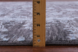 Grey Persian Hand Knotted Wool & Silk Rug - 7' 11" X 9' 10" - Golden Nile