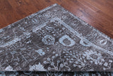 Grey Persian Hand Knotted Wool & Silk Rug - 7' 11" X 9' 10" - Golden Nile
