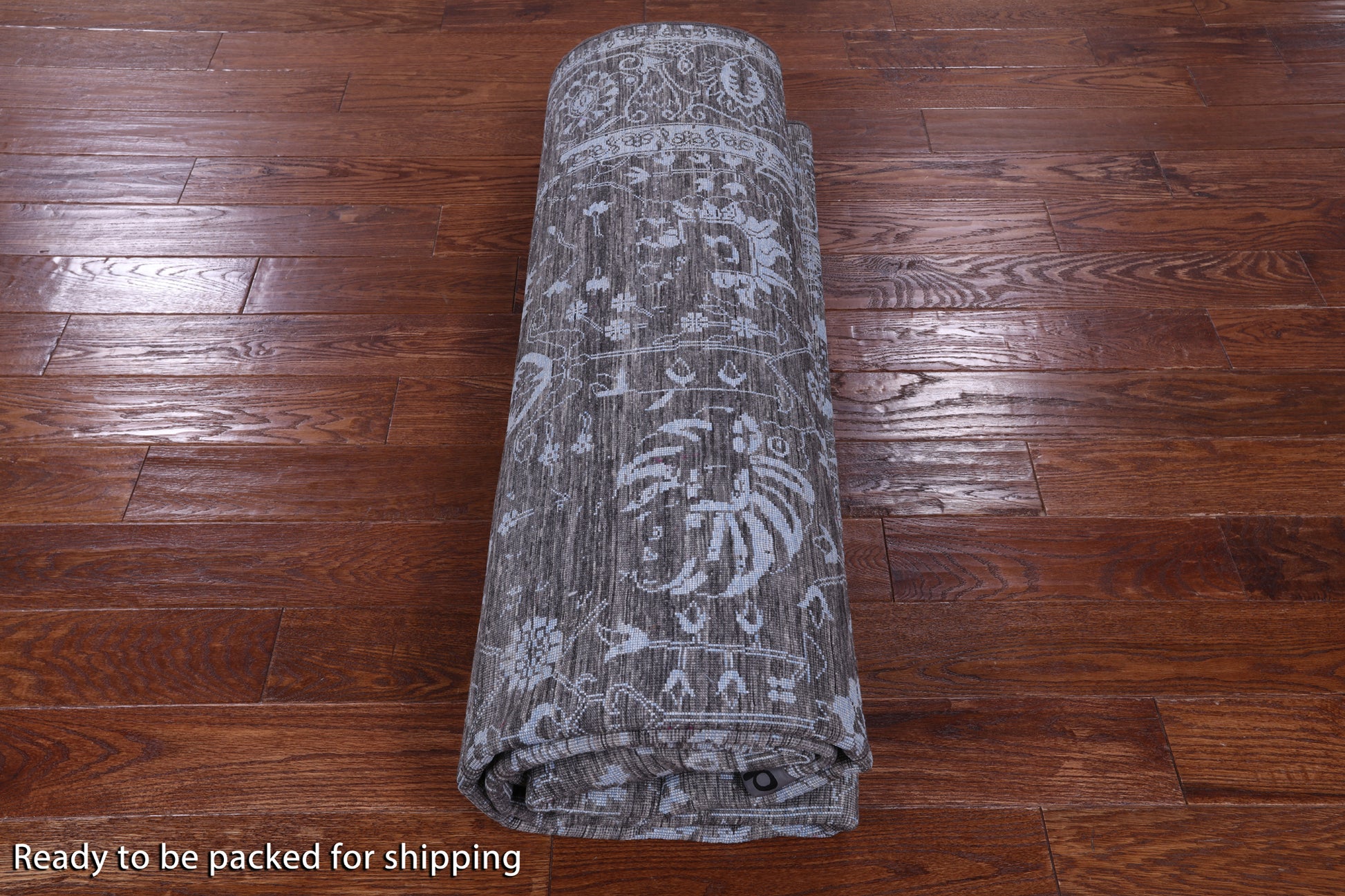 Grey Persian Hand Knotted Wool & Silk Rug - 7' 11" X 9' 10" - Golden Nile