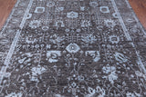 Grey Persian Hand Knotted Wool & Silk Rug - 7' 11" X 9' 10" - Golden Nile