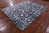 Grey Persian Hand Knotted Wool & Silk Rug - 7' 11" X 9' 10" - Golden Nile