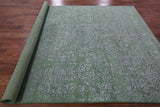 Green Modern Hand Knotted Wool & Silk Rug - 7' 10" X 9' 11" - Golden Nile