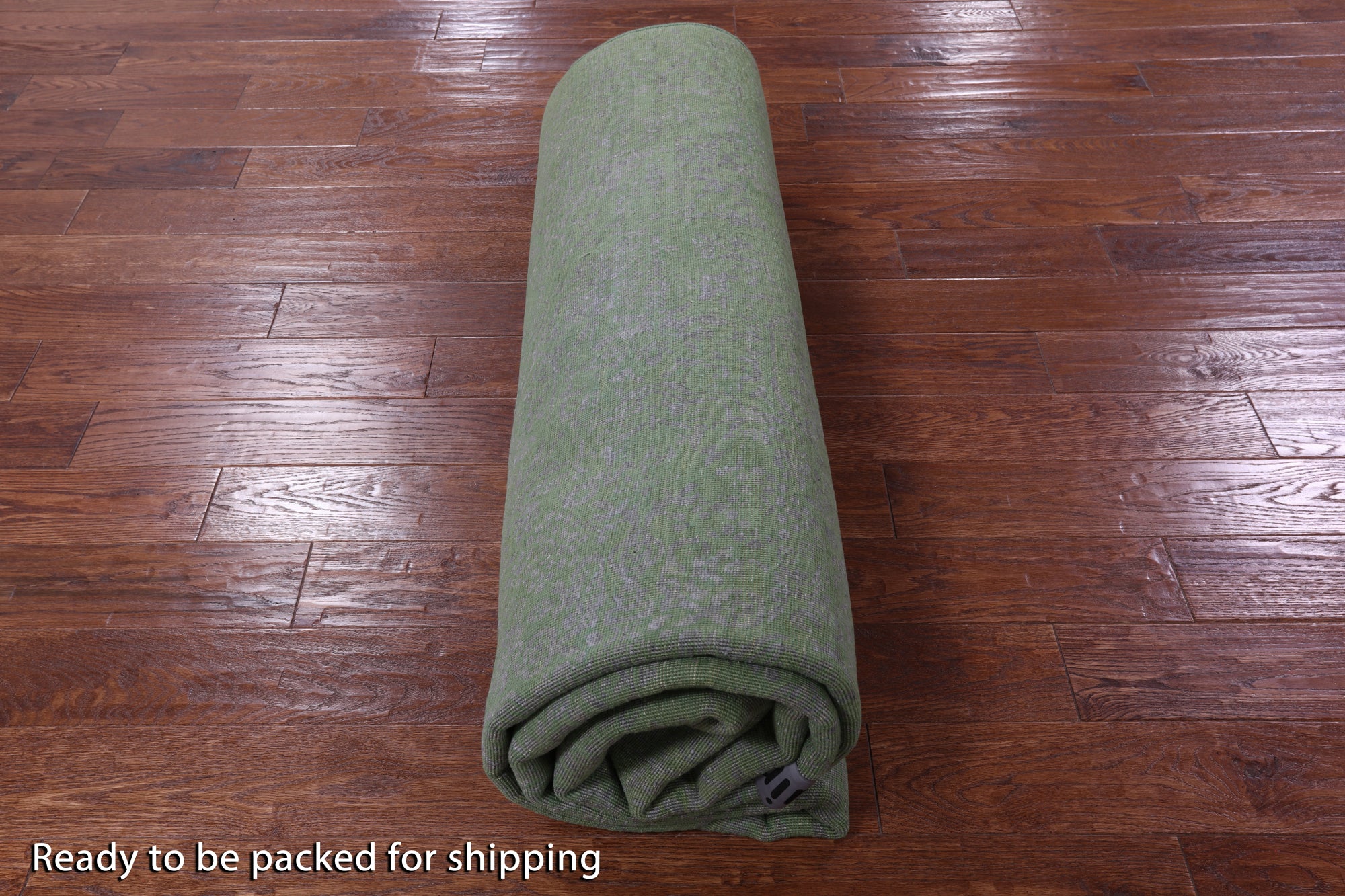 Green Modern Hand Knotted Wool & Silk Rug - 7' 10" X 9' 11" - Golden Nile