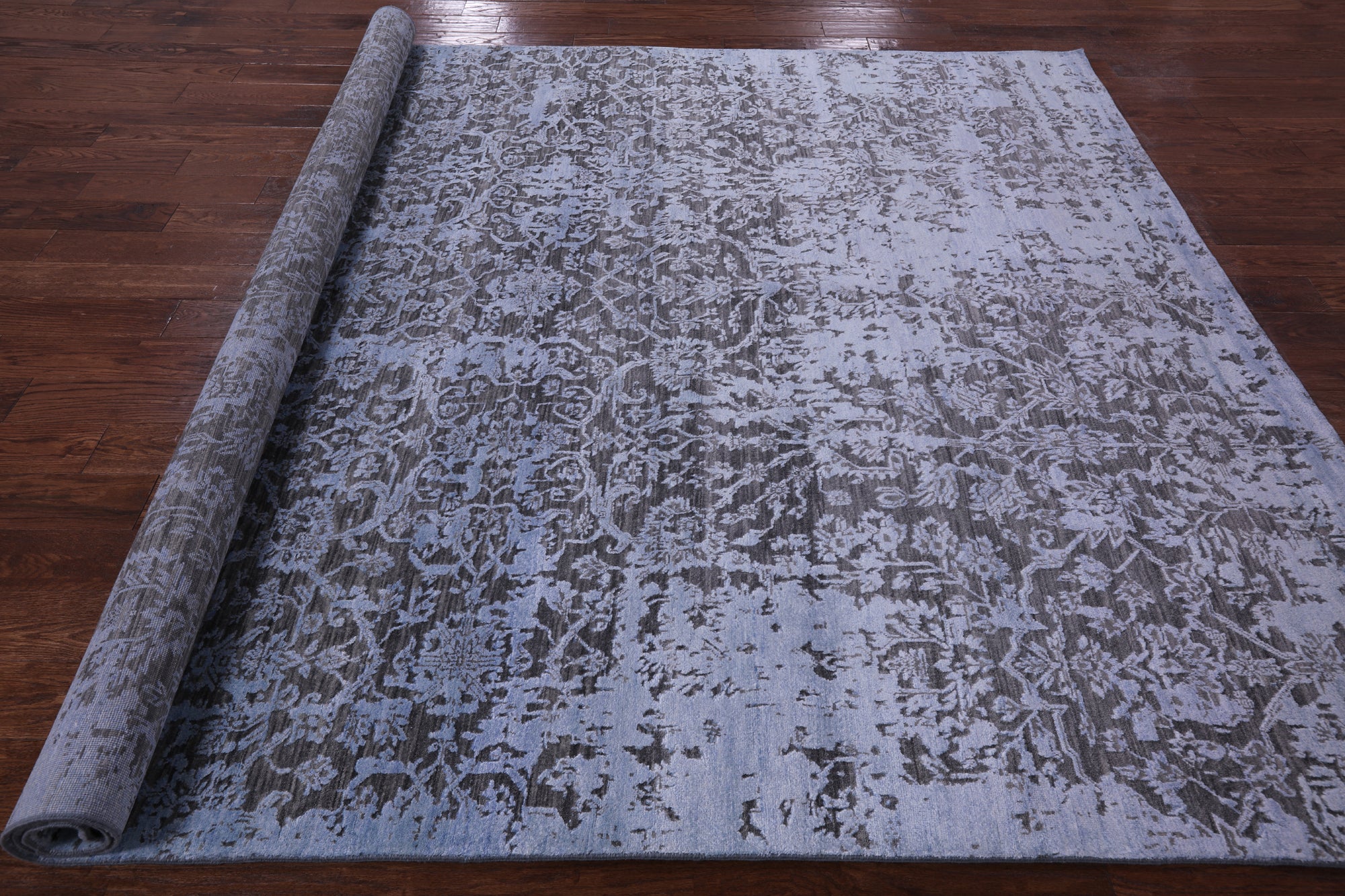Contemporary Handmade Wool & Silk Rug - 8' 2" X 10' 2" - Golden Nile