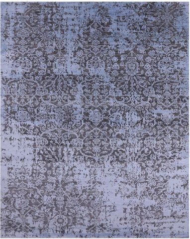 Contemporary Handmade Wool & Silk Rug - 8' 2