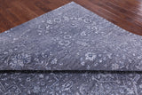 Grey Persian Fine Serapi Hand Knotted Wool & Silk Rug - 8' 11" X 12' 0" - Golden Nile