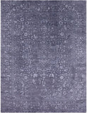Grey Persian Fine Serapi Hand Knotted Wool & Silk Rug - 8' 11" X 12' 0" - Golden Nile