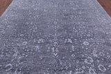 Grey Persian Fine Serapi Hand Knotted Wool & Silk Rug - 8' 11" X 12' 0" - Golden Nile