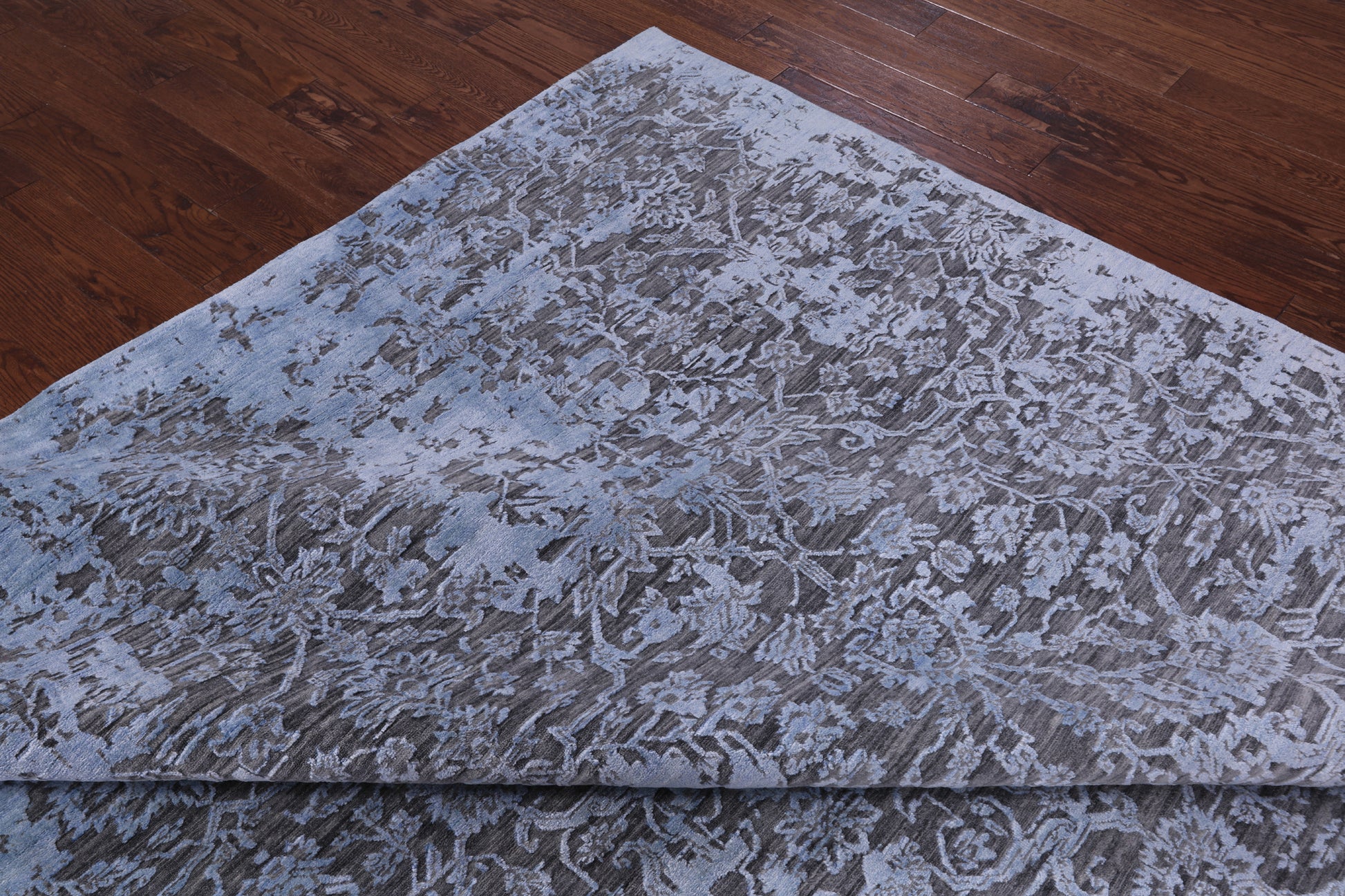 Contemporary Hand Knotted Wool & Silk Rug - 8' 11" X 12' 3" - Golden Nile