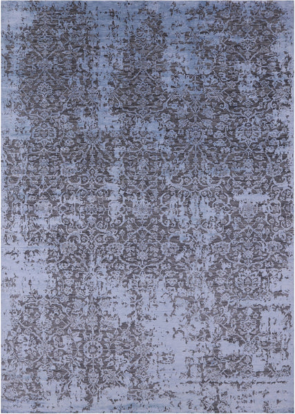 Contemporary Hand Knotted Wool & Silk Rug - 8' 11" X 12' 3" - Golden Nile