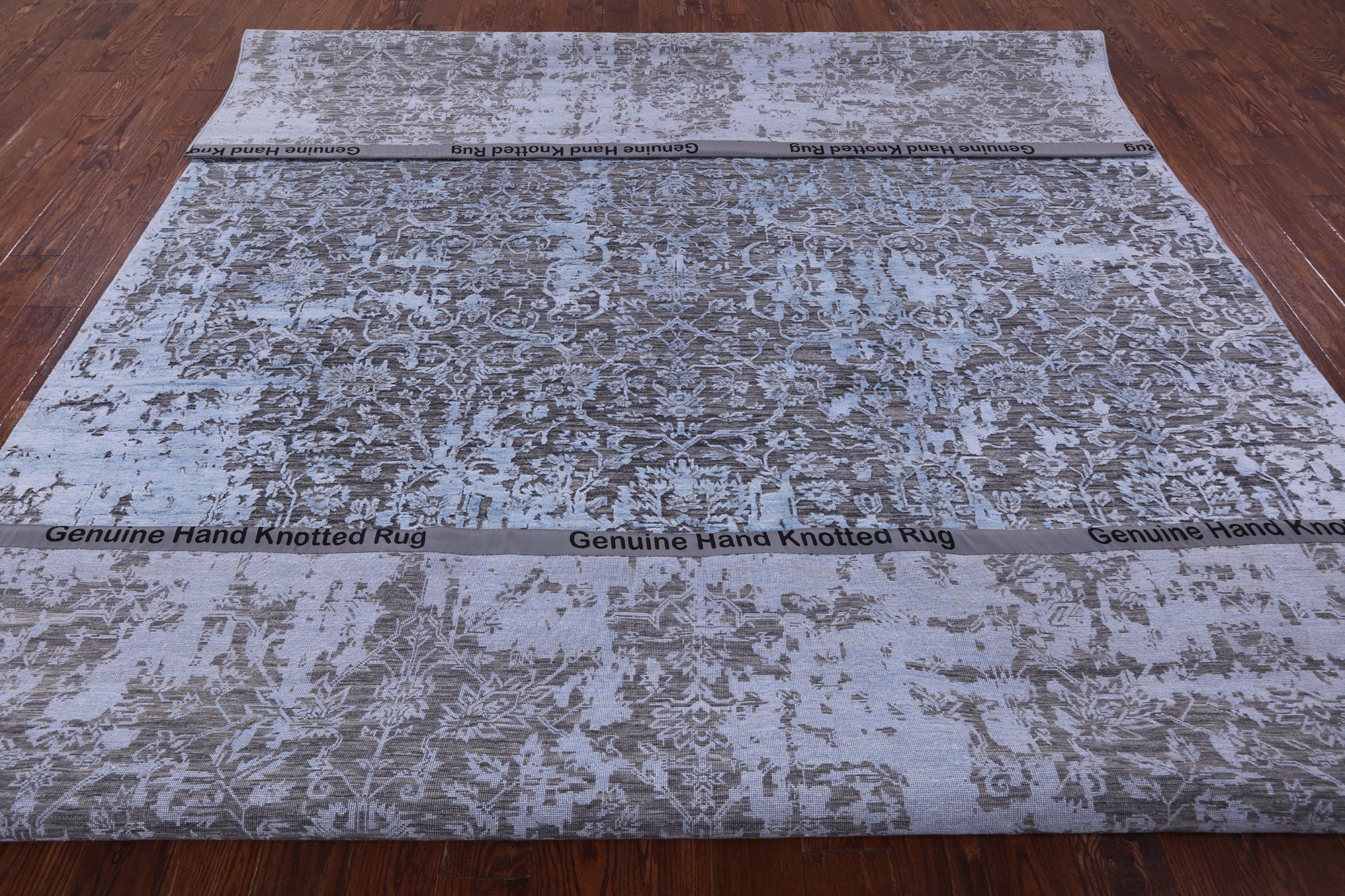 Contemporary Hand Knotted Wool & Silk Rug - 8' 11" X 12' 3" - Golden Nile