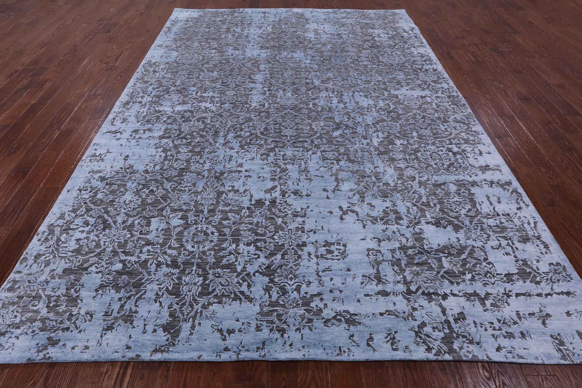 Contemporary Hand Knotted Wool & Silk Rug - 8' 11" X 12' 3" - Golden Nile