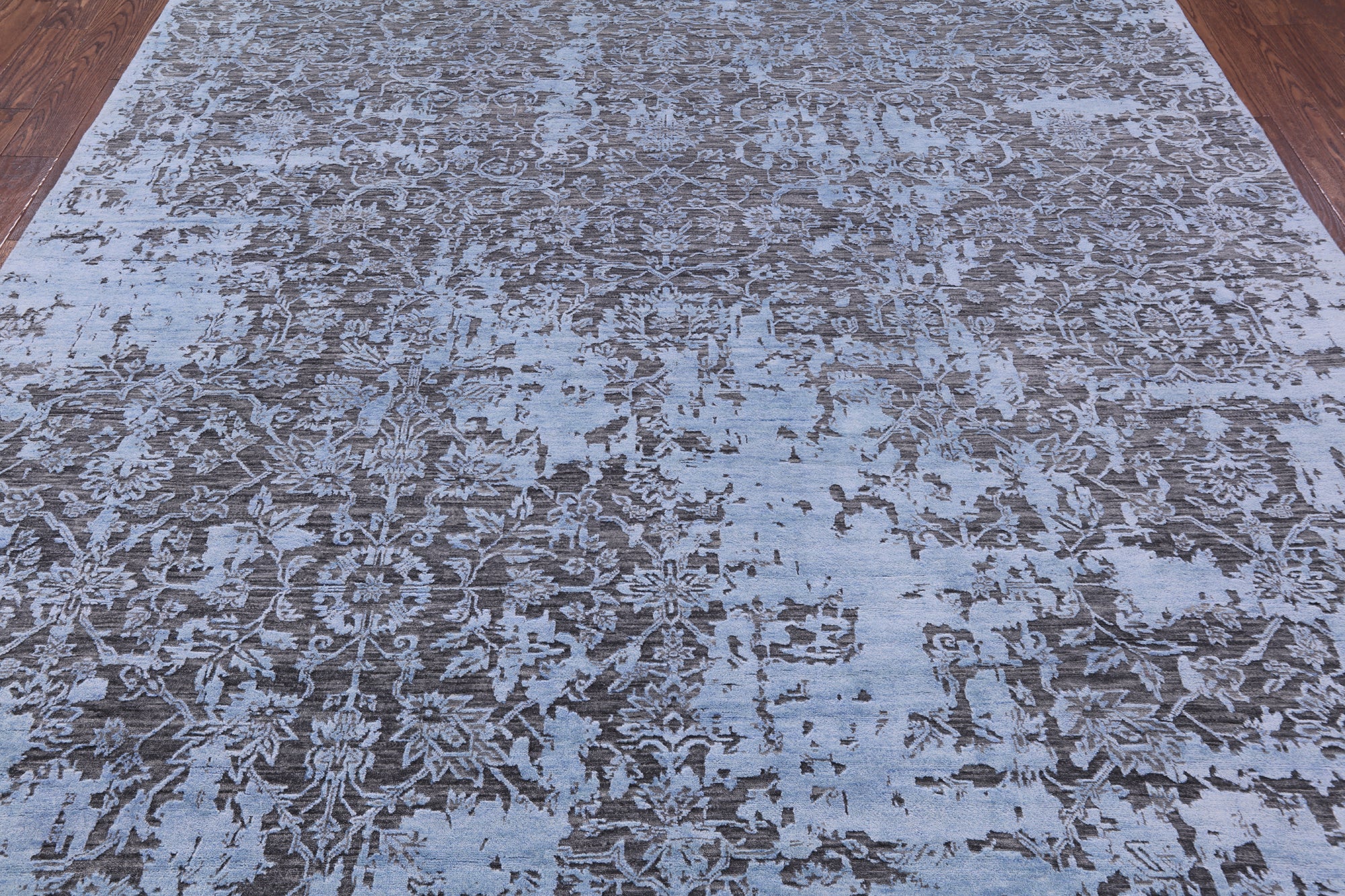 Contemporary Hand Knotted Wool & Silk Rug - 8' 11" X 12' 3" - Golden Nile