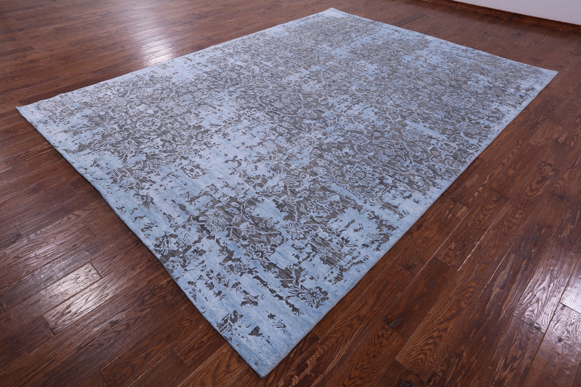 Contemporary Hand Knotted Wool & Silk Rug - 8' 11" X 12' 3" - Golden Nile