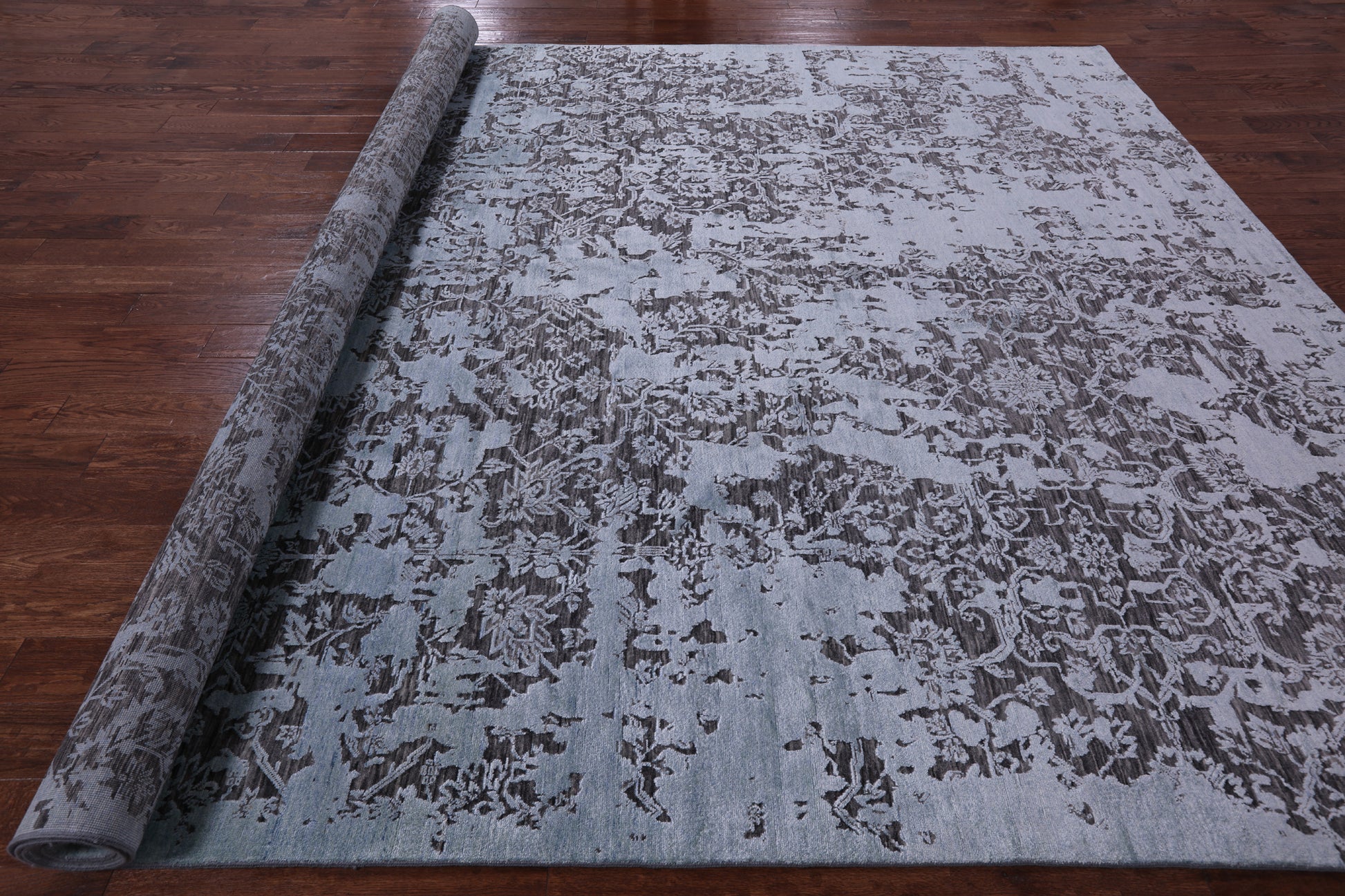Contemporary Hand Knotted Wool & Silk Rug - 9' 11" X 14' 3" - Golden Nile