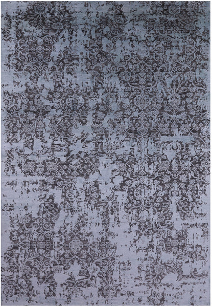 Contemporary Hand Knotted Wool & Silk Rug - 9' 11" X 14' 3" - Golden Nile