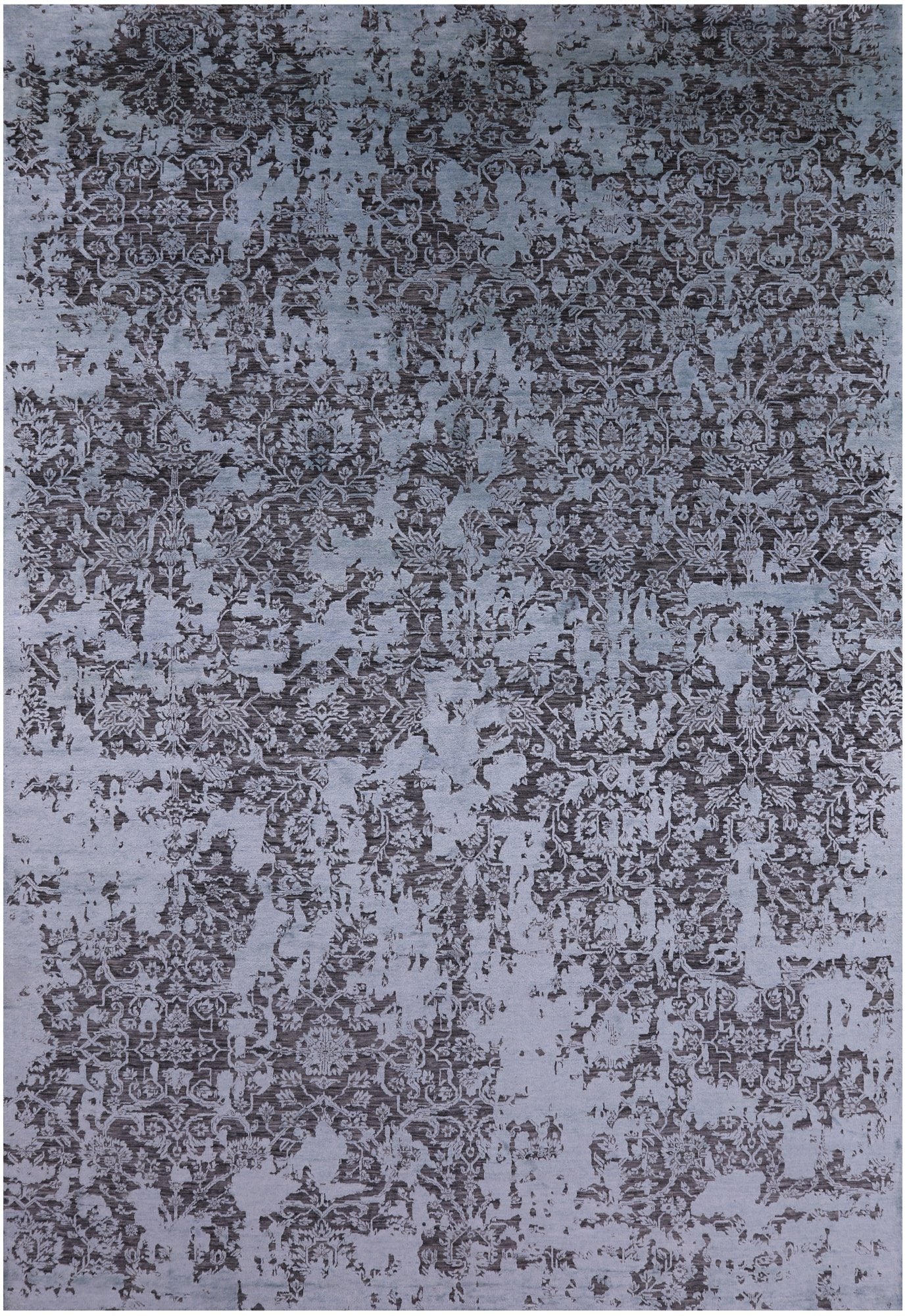 Contemporary Hand Knotted Wool & Silk Rug - 9' 11" X 14' 3" - Golden Nile