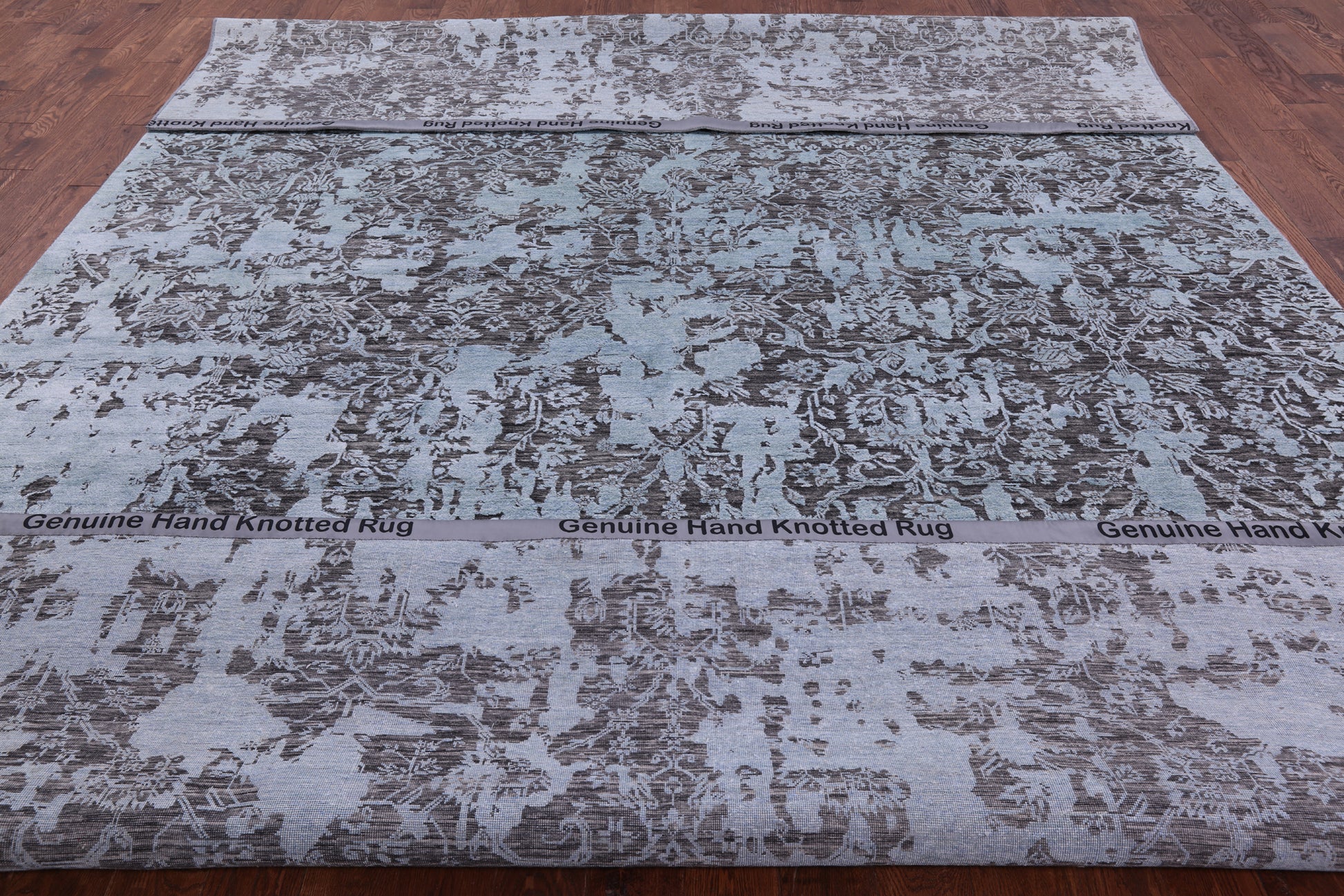 Contemporary Hand Knotted Wool & Silk Rug - 9' 11" X 14' 3" - Golden Nile