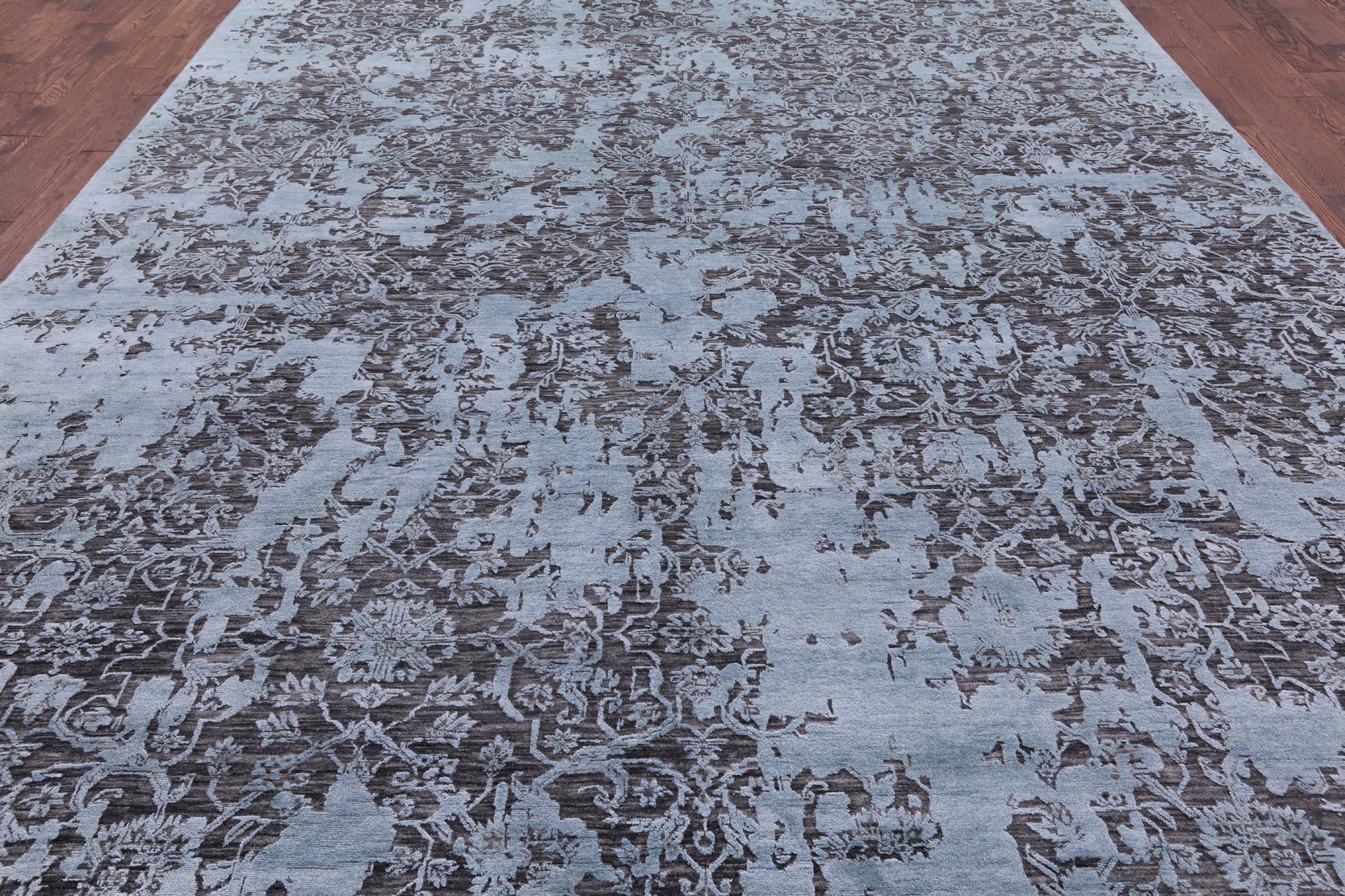 Contemporary Hand Knotted Wool & Silk Rug - 9' 11" X 14' 3" - Golden Nile