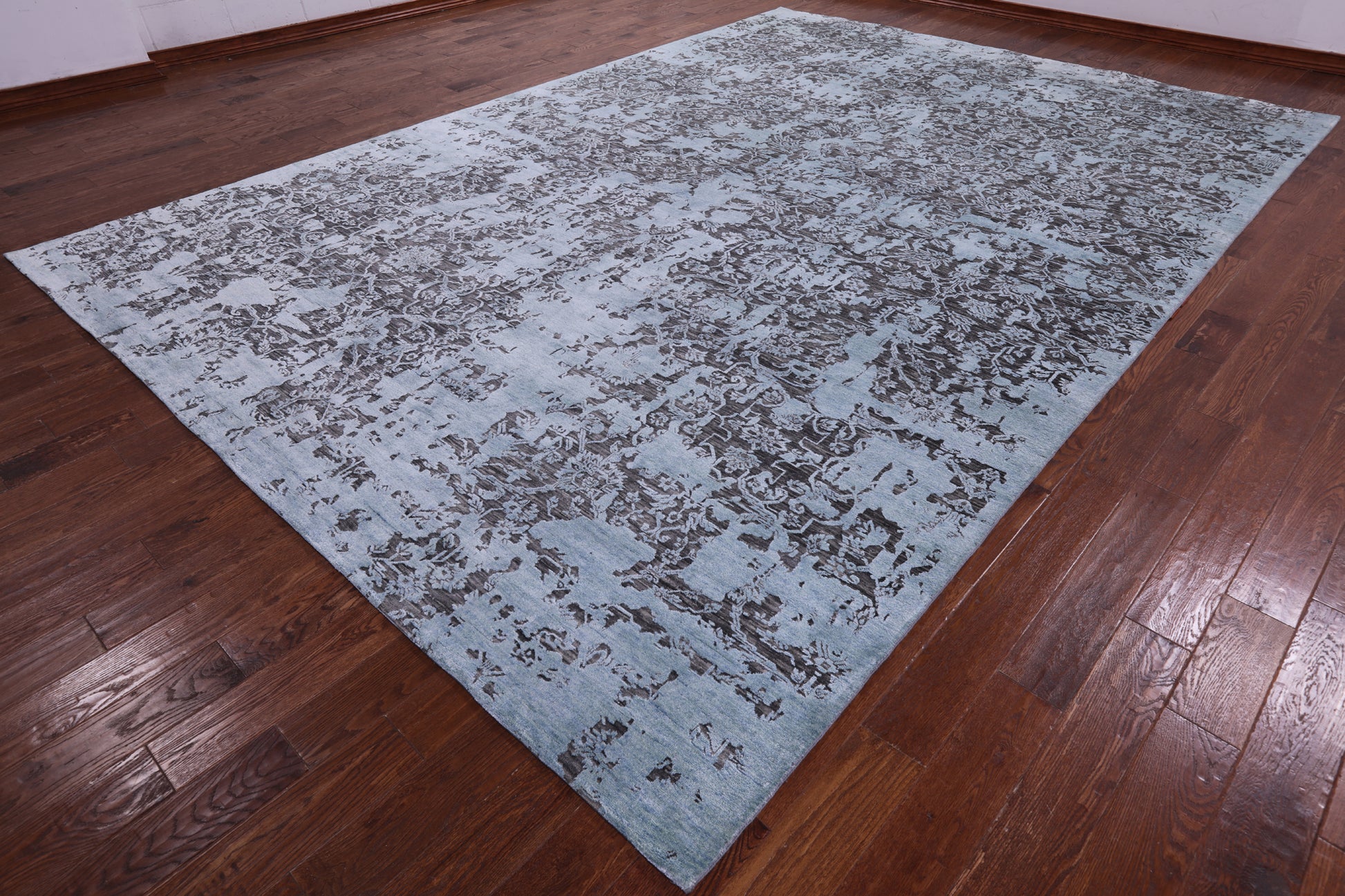 Contemporary Hand Knotted Wool & Silk Rug - 9' 11" X 14' 3" - Golden Nile
