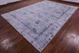 Grey Persian Hand Knotted Wool & Silk Rug - 10' 0" X 13' 11" - Golden Nile