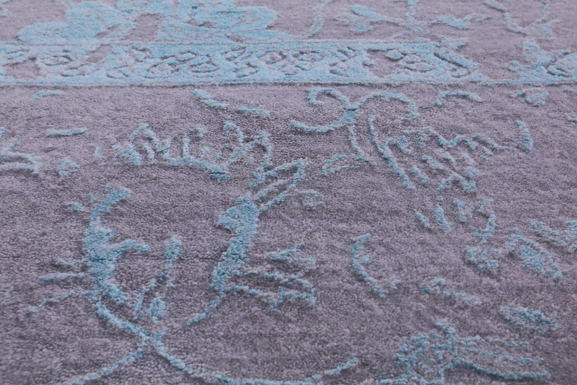 Grey Persian Hand Knotted Wool & Silk Rug - 10' 0" X 14' 1" - Golden Nile