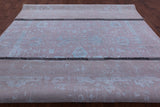 Grey Persian Hand Knotted Wool & Silk Rug - 10' 0" X 14' 1" - Golden Nile