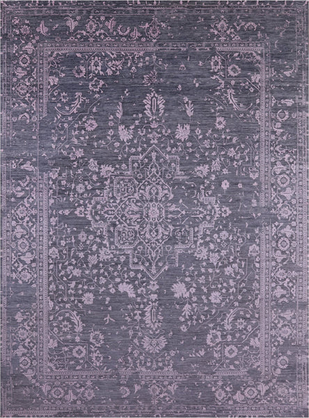 Grey Persian Fine Serapi Handmade Wool & Silk Rug - 10' 0" X 13' 11" - Golden Nile