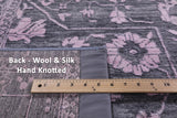 Grey Persian Fine Serapi Handmade Wool & Silk Rug - 10' 0" X 13' 11" - Golden Nile