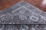 Grey Persian Hand Knotted Wool & Silk Rug - 10' 2" X 14' 2" - Golden Nile