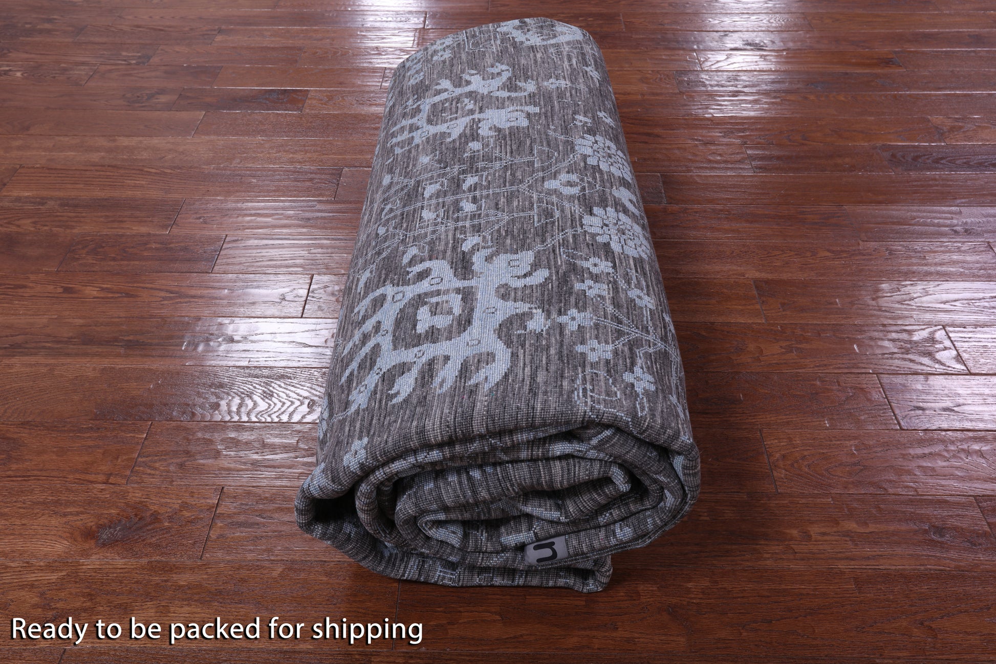 Grey Persian Hand Knotted Wool & Silk Rug - 10' 2" X 14' 2" - Golden Nile