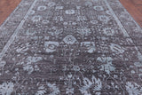 Grey Persian Hand Knotted Wool & Silk Rug - 10' 2" X 14' 2" - Golden Nile