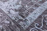 Grey Persian Hand Knotted Wool & Silk Rug - 10' 2" X 14' 2" - Golden Nile