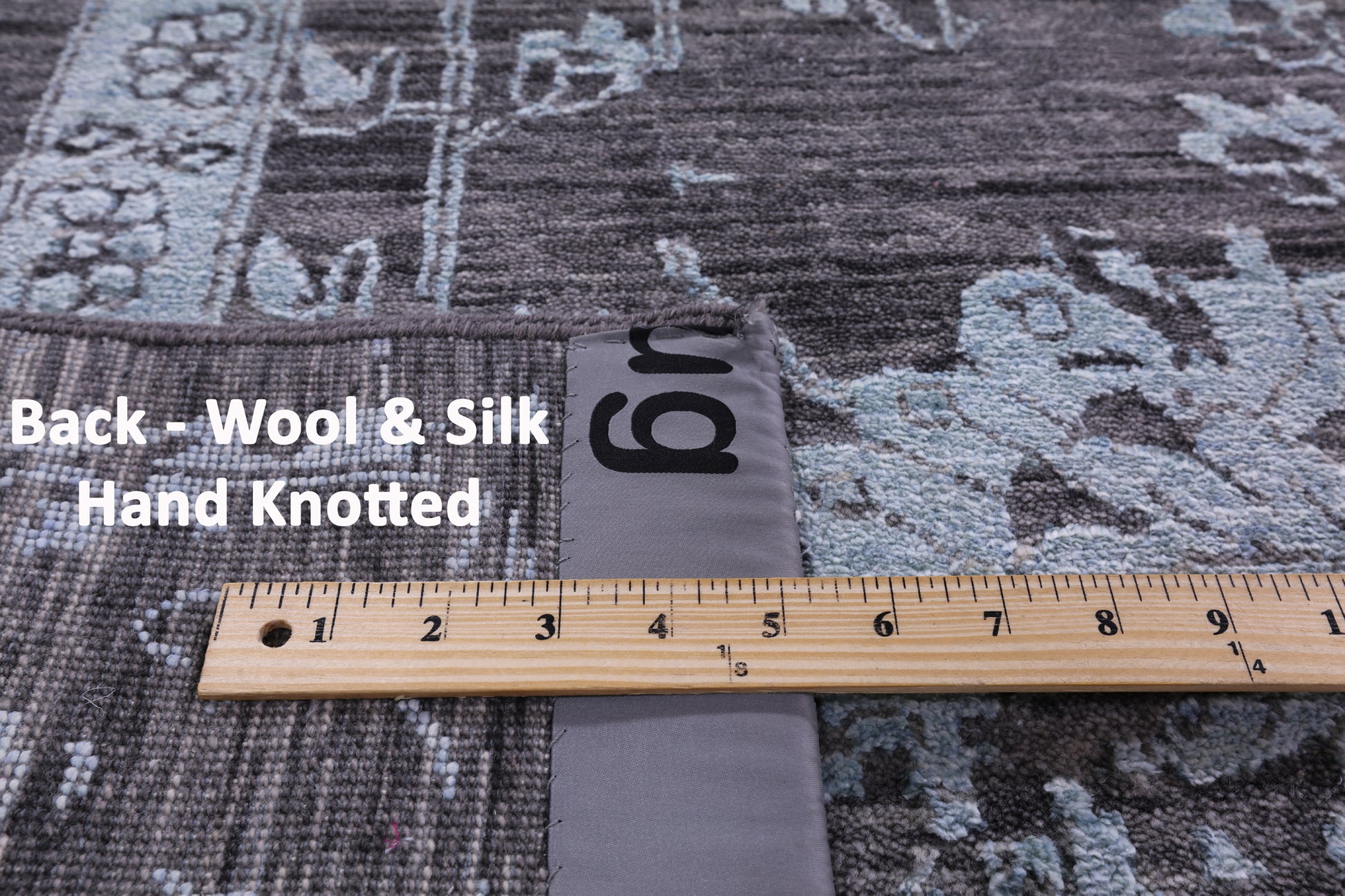 Grey Persian Hand Knotted Wool & Silk Rug - 10' 2" X 14' 2" - Golden Nile