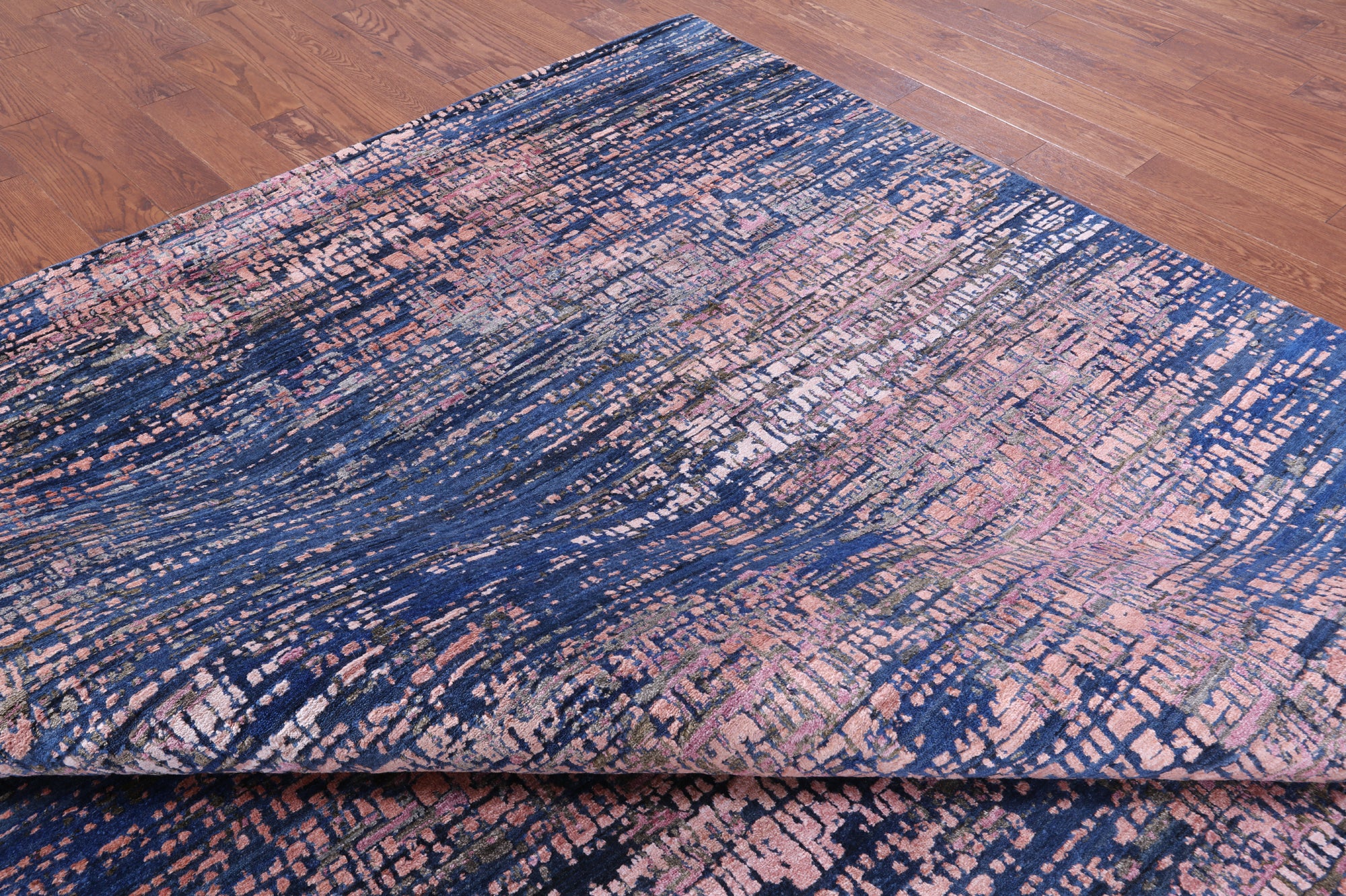 Contemporary Hand Knotted Wool & Silk Rug - 8' 11" X 12' 4" - Golden Nile