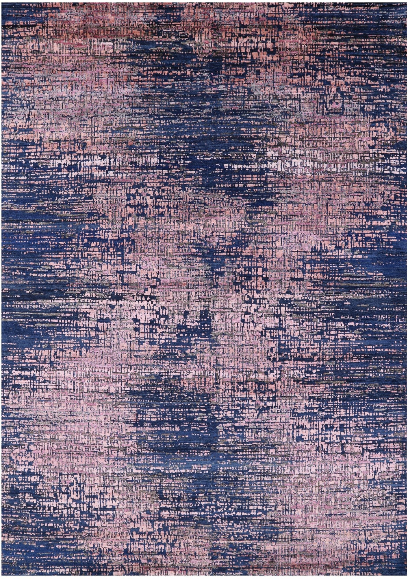 Contemporary Hand Knotted Wool & Silk Rug - 8' 11" X 12' 4" - Golden Nile