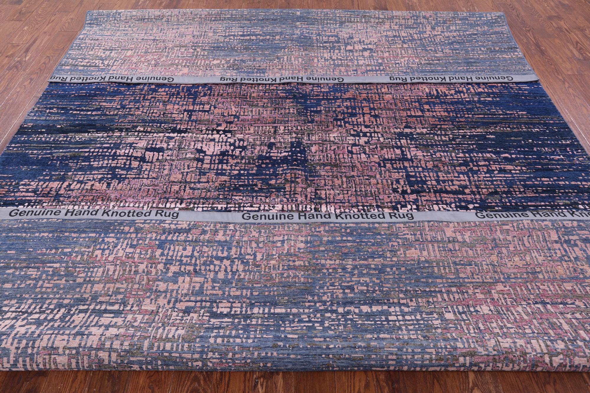 Contemporary Hand Knotted Wool & Silk Rug - 8' 11" X 12' 4" - Golden Nile