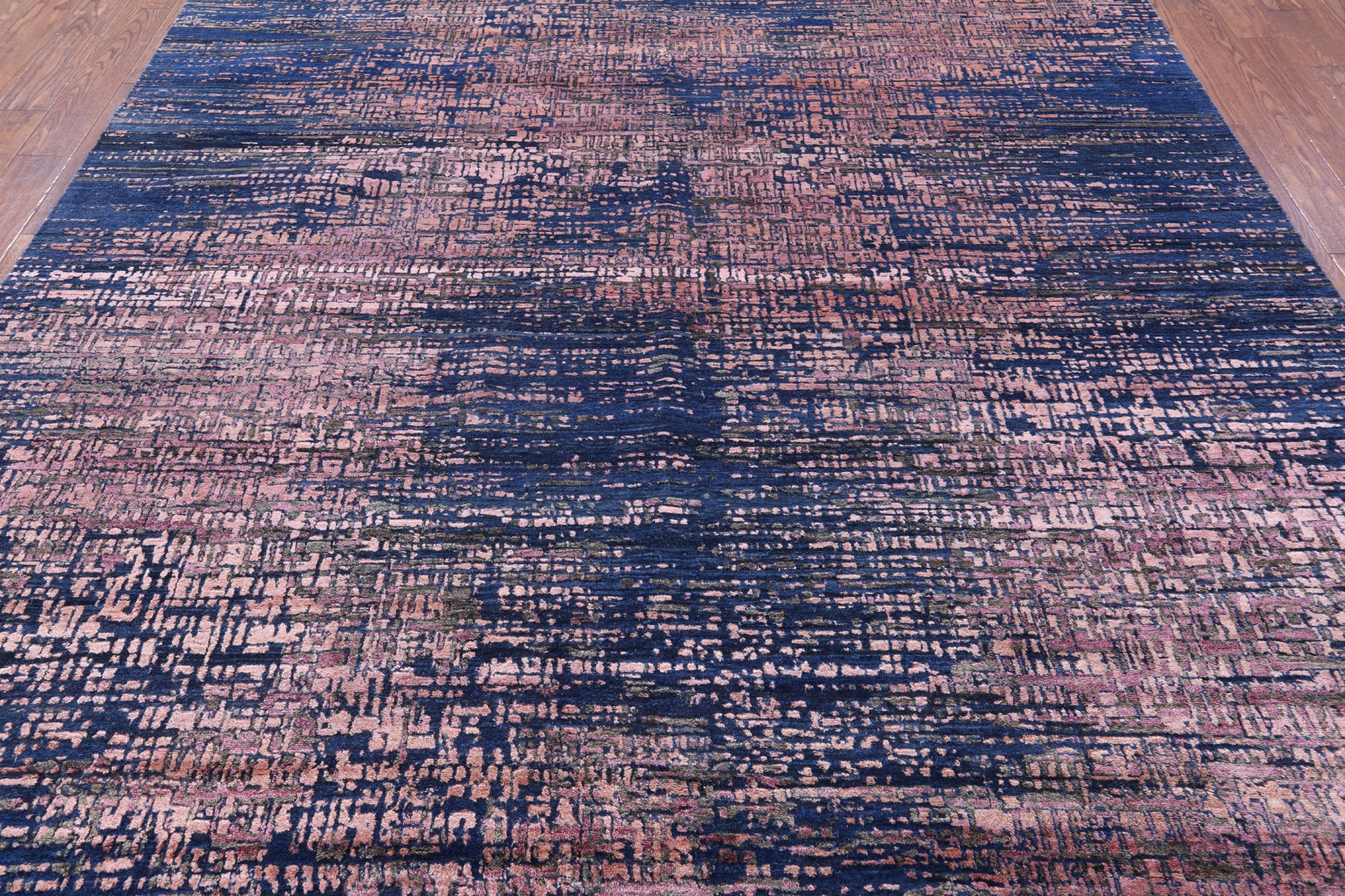 Contemporary Hand Knotted Wool & Silk Rug - 8' 11" X 12' 4" - Golden Nile