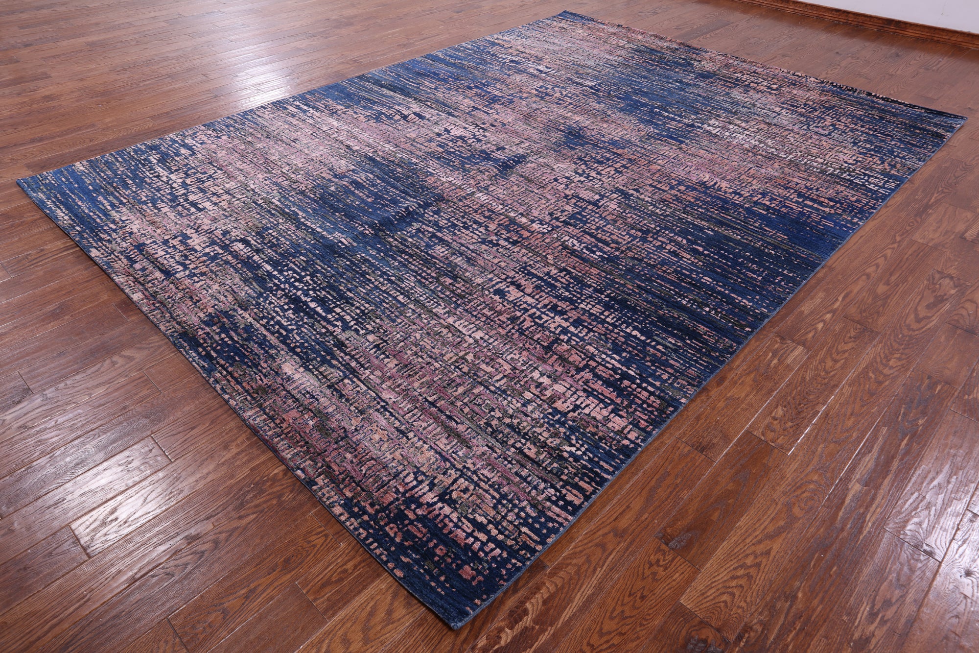 Contemporary Hand Knotted Wool & Silk Rug - 8' 11" X 12' 4" - Golden Nile