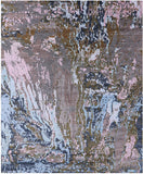 Modern Hand Knotted Wool & Silk Rug - 8' 3" X 9' 11" - Golden Nile