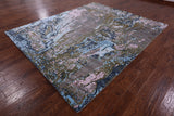 Modern Hand Knotted Wool & Silk Rug - 8' 3" X 9' 11" - Golden Nile