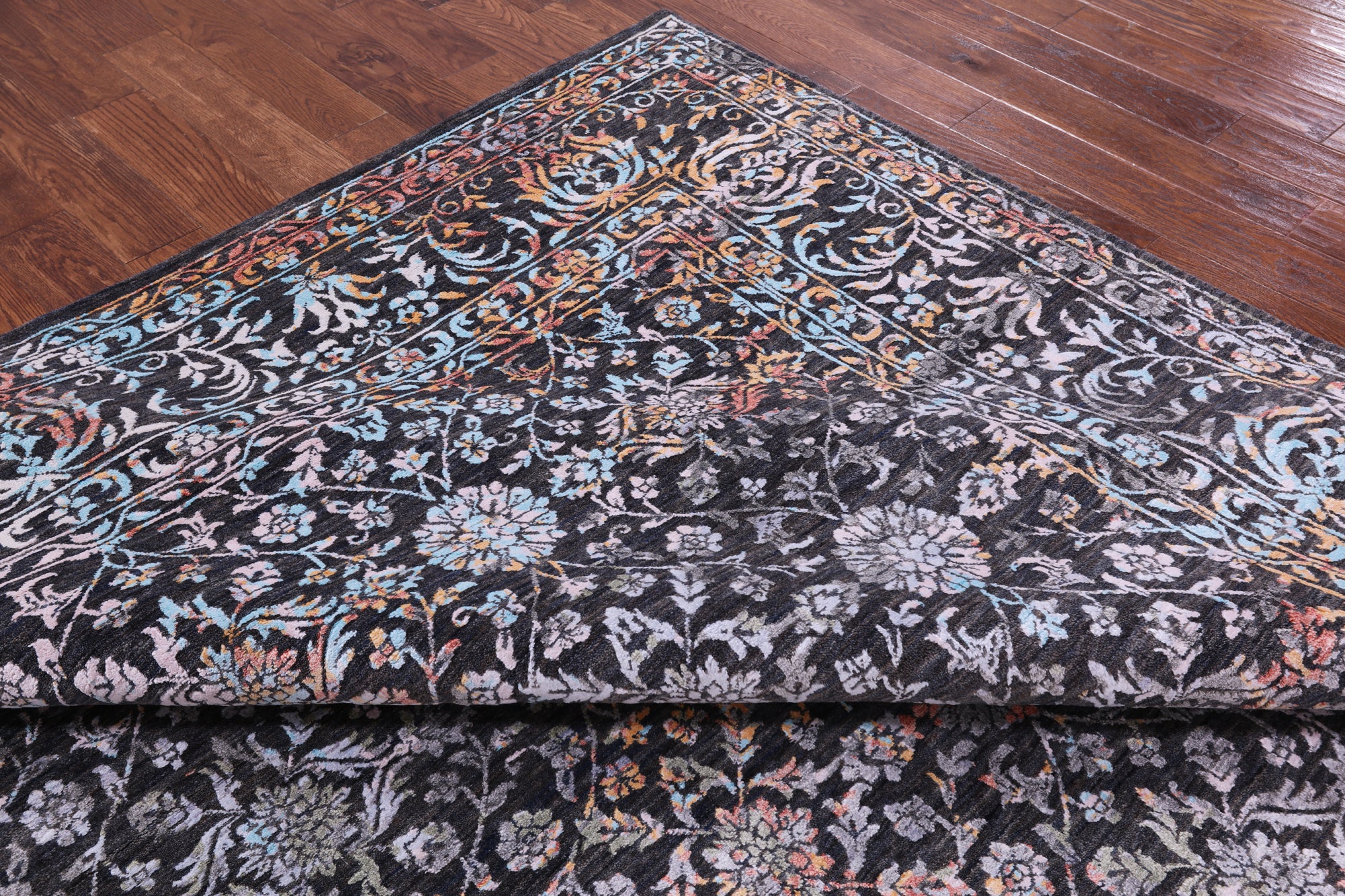 Persian Handmade Wool & Silk Rug - 9' 0" X 12' 1" - Golden Nile