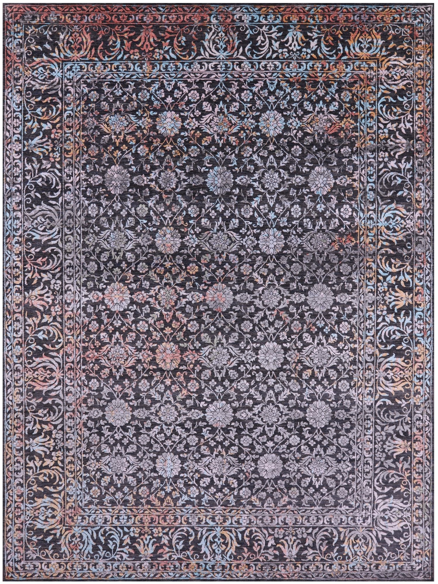 Persian Handmade Wool & Silk Rug - 9' 0" X 12' 1" - Golden Nile