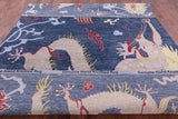 Dragon And Phoenix Design Hand Knotted Wool Rug - 8' 11" X 12' 1" - Golden Nile