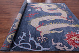 Dragon And Phoenix Design Hand Knotted Wool Rug - 8' 11" X 12' 1" - Golden Nile