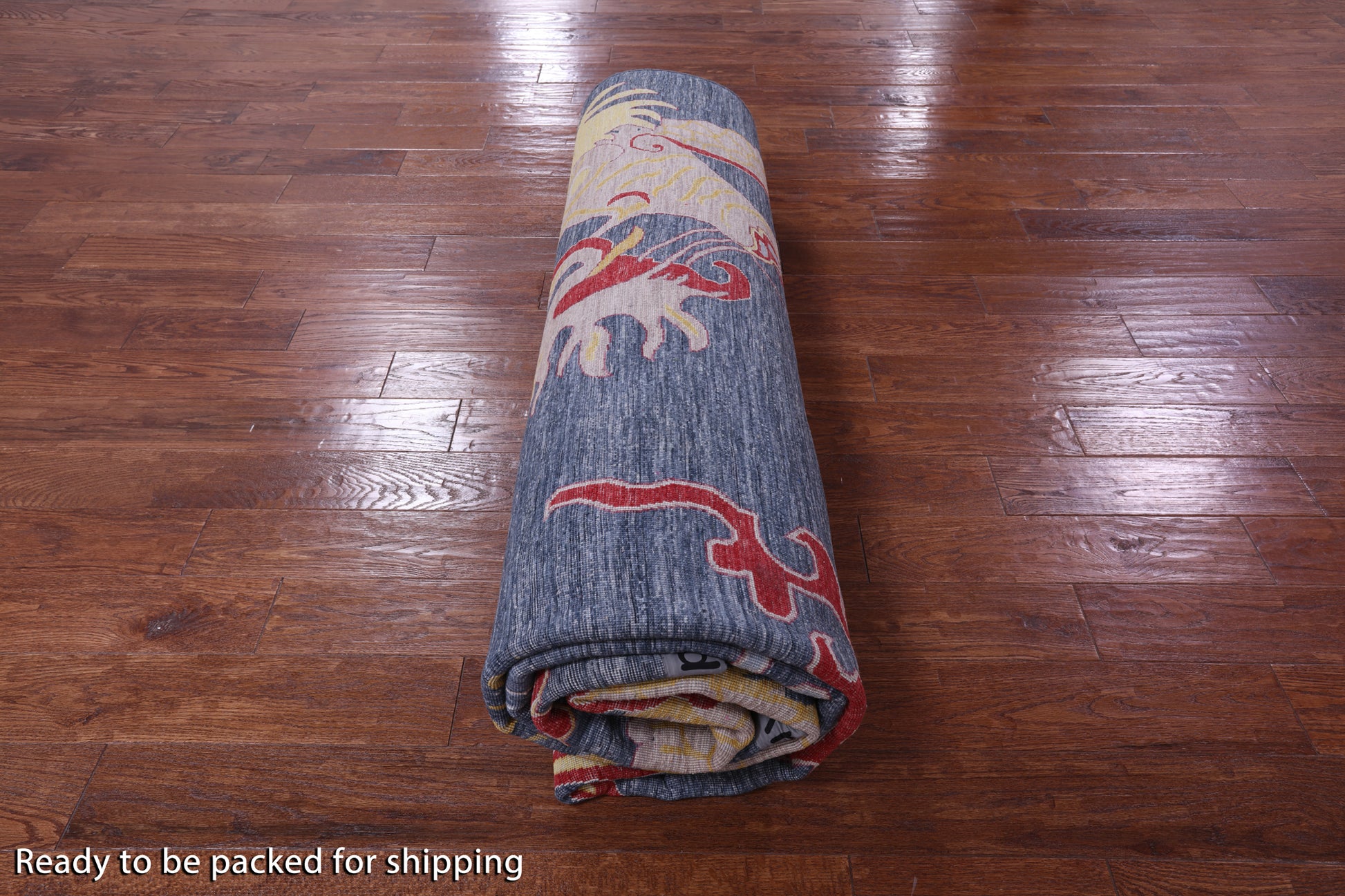 Dragon And Phoenix Design Hand Knotted Wool Rug - 8' 11" X 12' 1" - Golden Nile