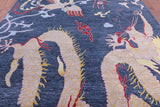 Dragon And Phoenix Design Hand Knotted Wool Rug - 8' 11" X 12' 1" - Golden Nile