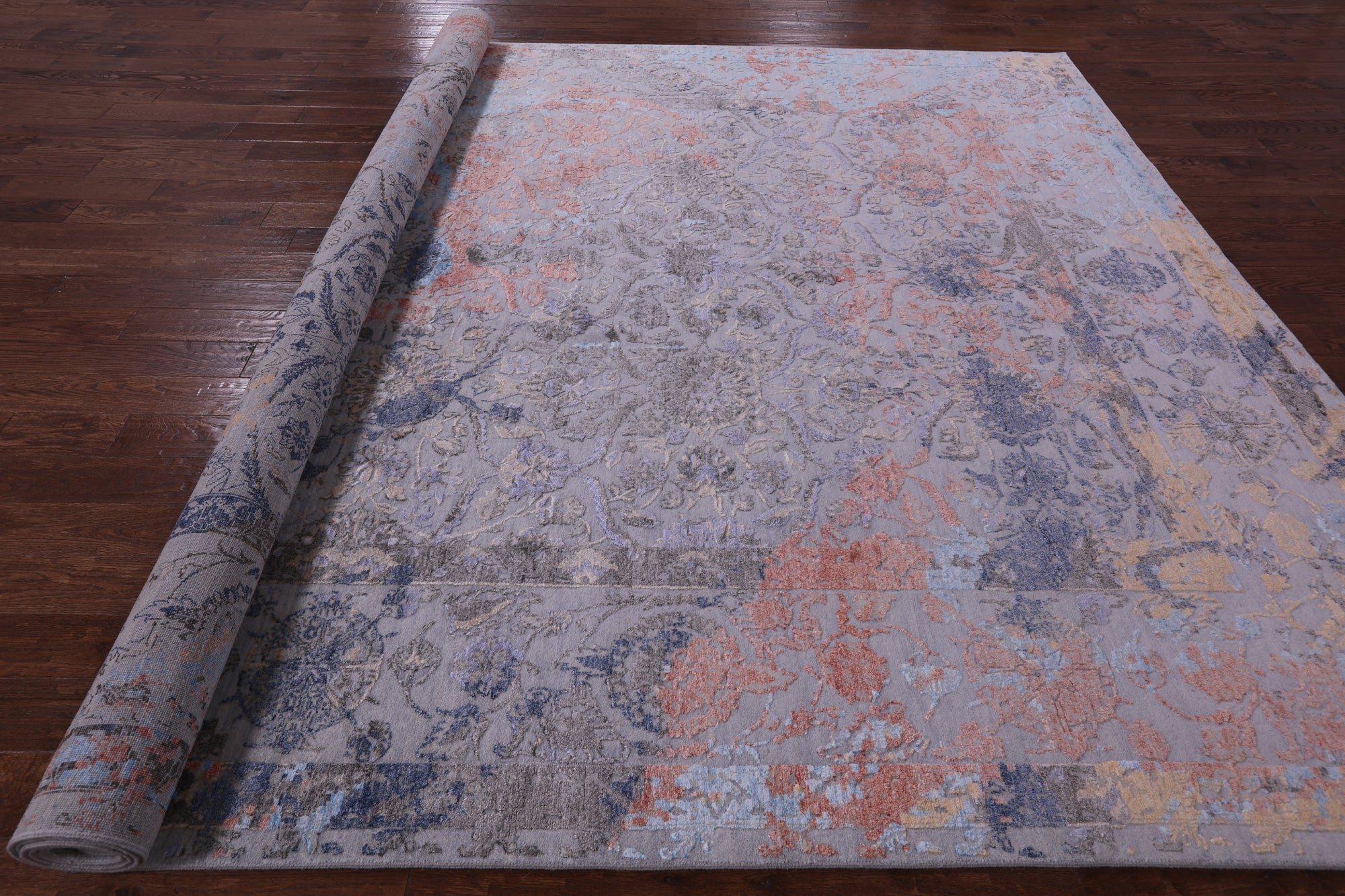 Modern Handmade Wool & Silk Rug - 10' 0" X 14' 1" - Golden Nile